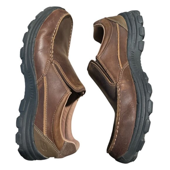 Skechers Relaxed Fit Gel Infused Memory Foam Leather Brown 64502 Size 12 US - Picture 3 of 9